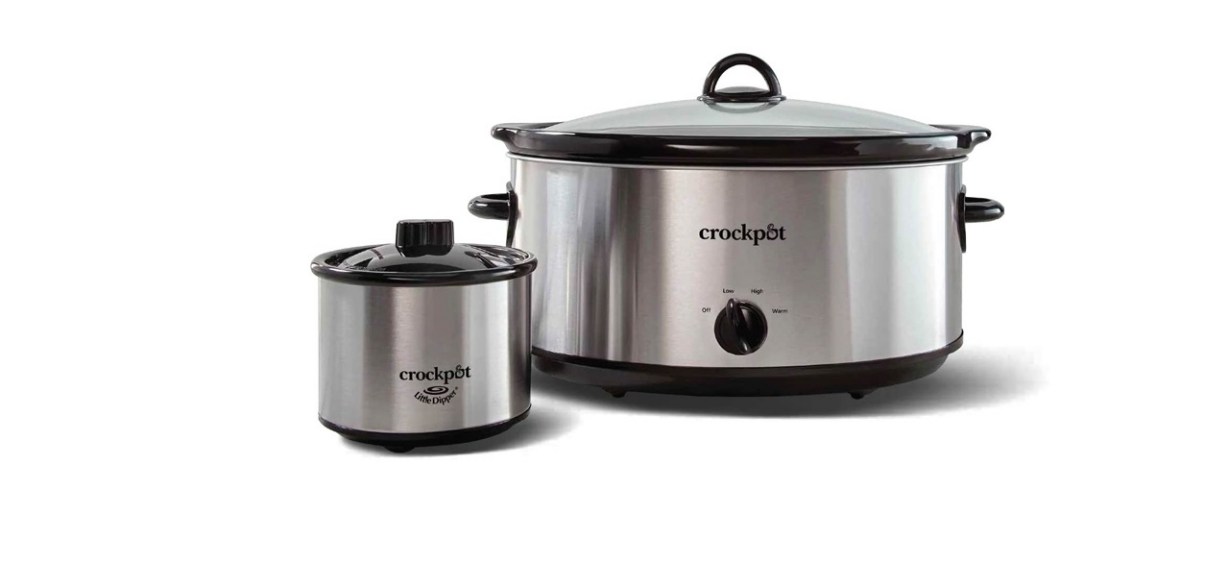 Crock-Pot 3.5-Quart Casserole Crock Manual Slow Cooker Black and White