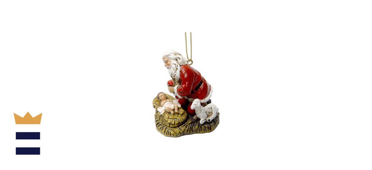 Festive Red Kneeling Santa
