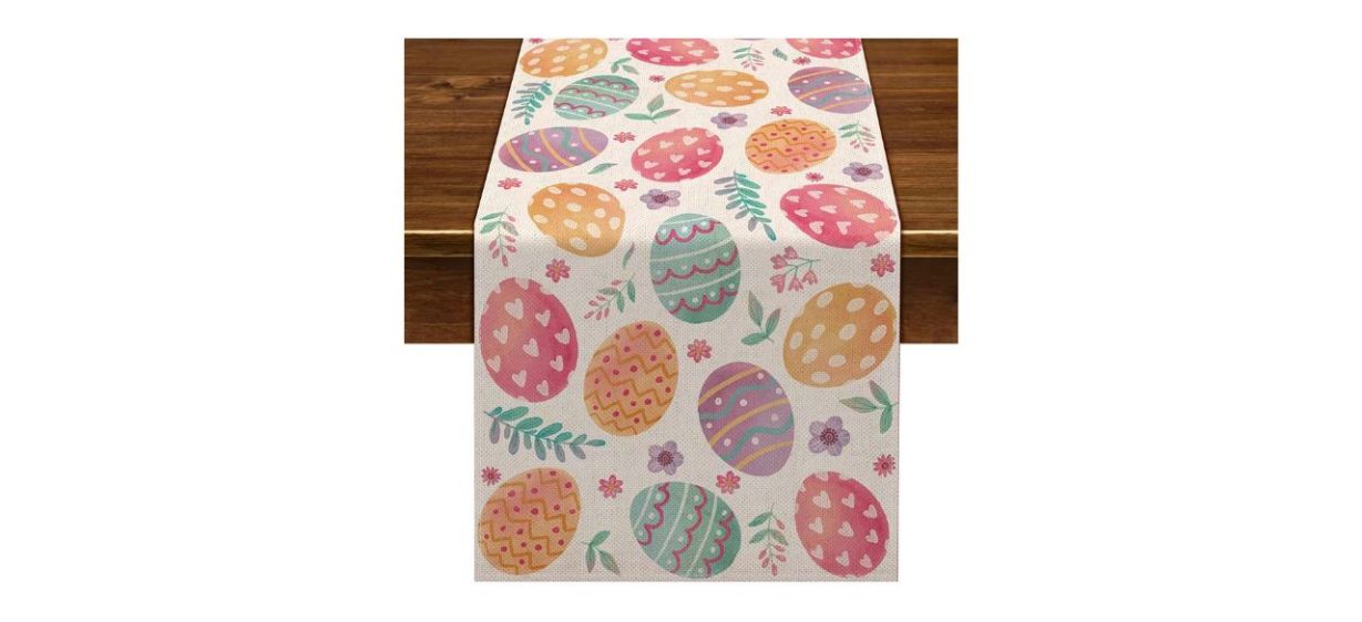 Nepnuser Linen Happy Easter Table Runner
