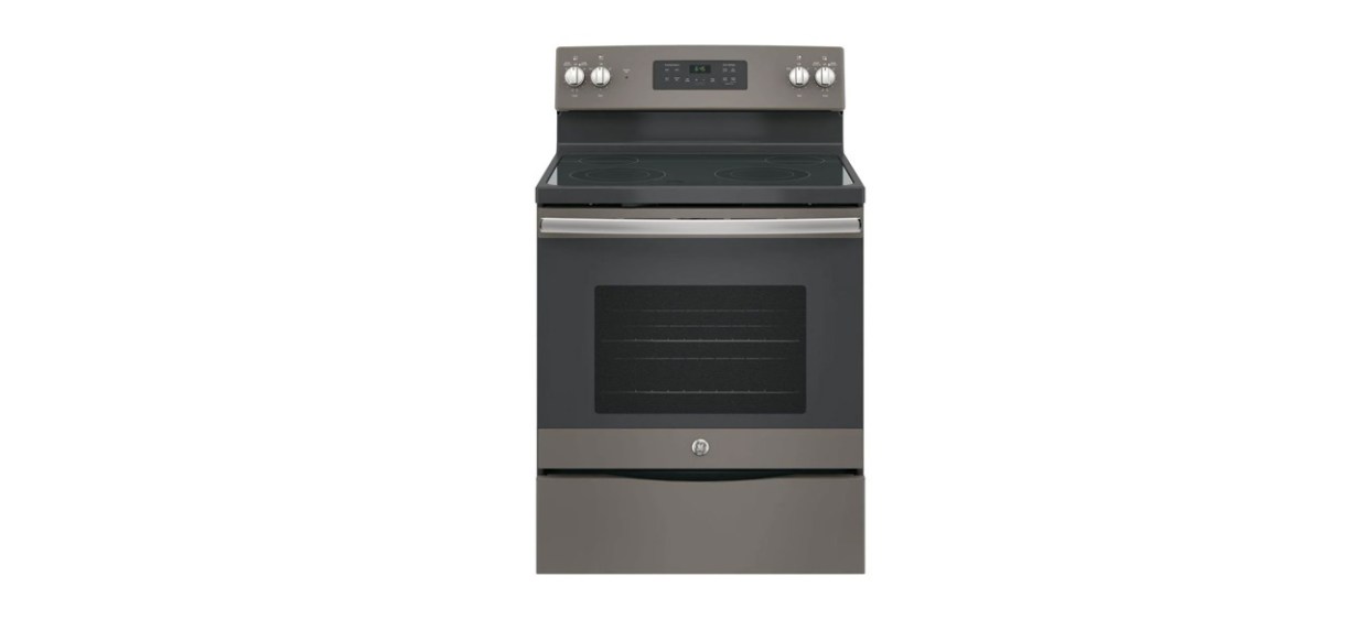 GE Electric Range with Self-Cleaning Oven in Slate