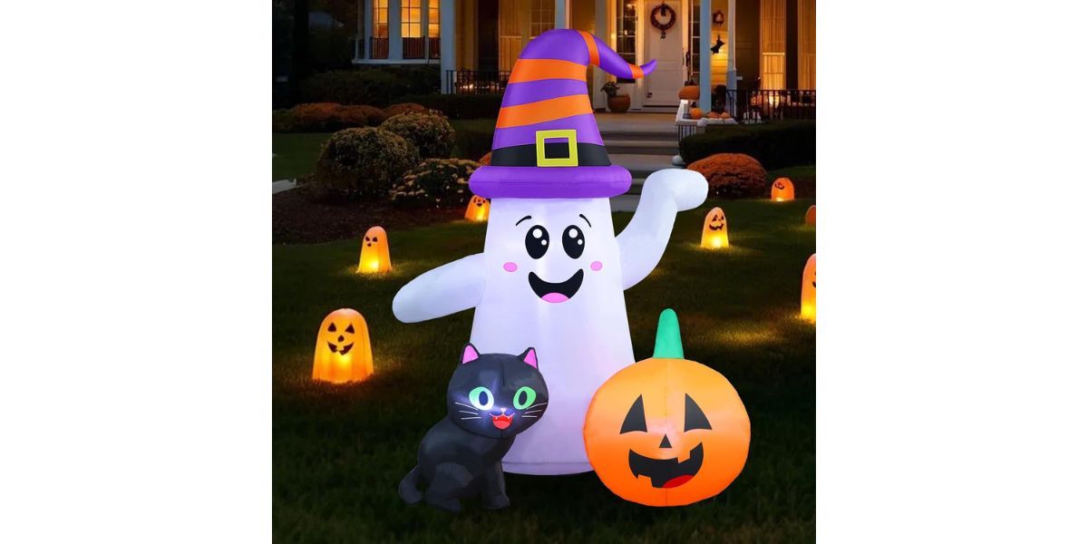 KING DOO 5FT Cute Halloween Inflatables Ghost