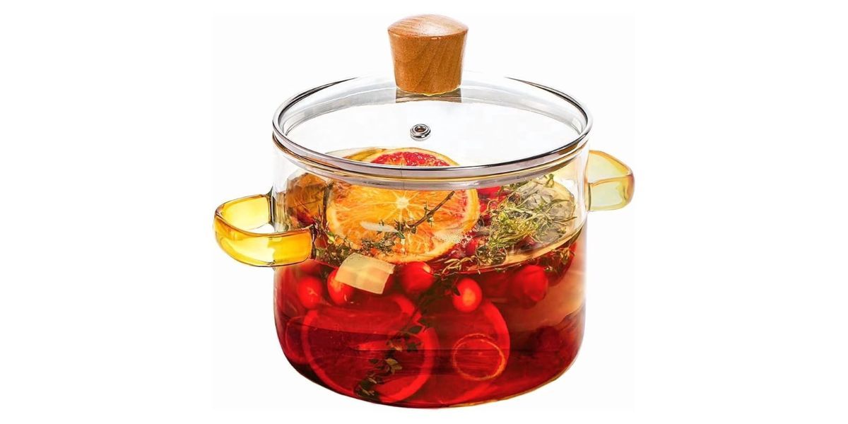 Xuet 1.5L/50oz Clear Glass Saucepan with Lid