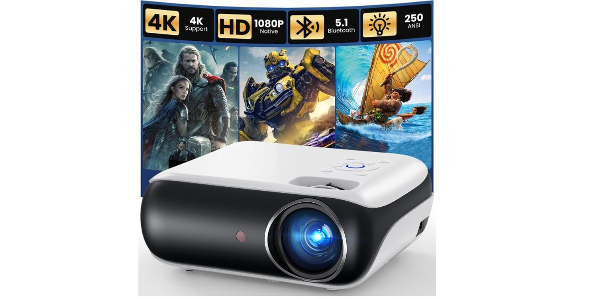 HAPPRUN Native 1080P Bluetooth Mini Projector