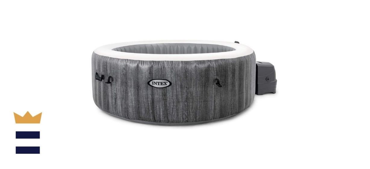 Intex PureSpa Greywood Deluxe Outdoor Inflatable 6-Person Hot Tub Spa with Bubble Jets