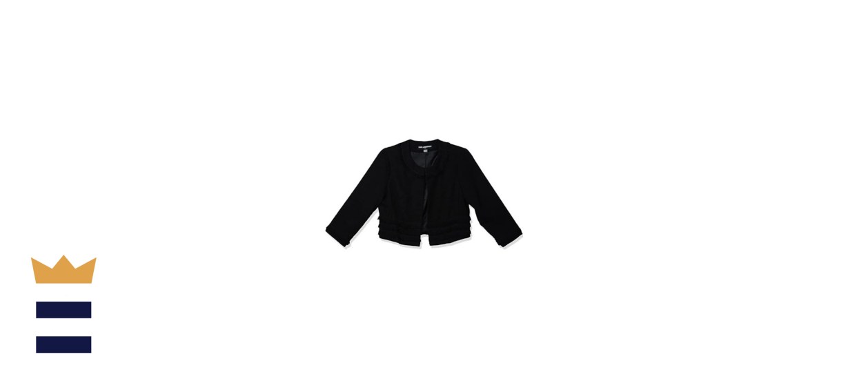Karl Lagerfeld Women's Short Tweed Button Up Jacket