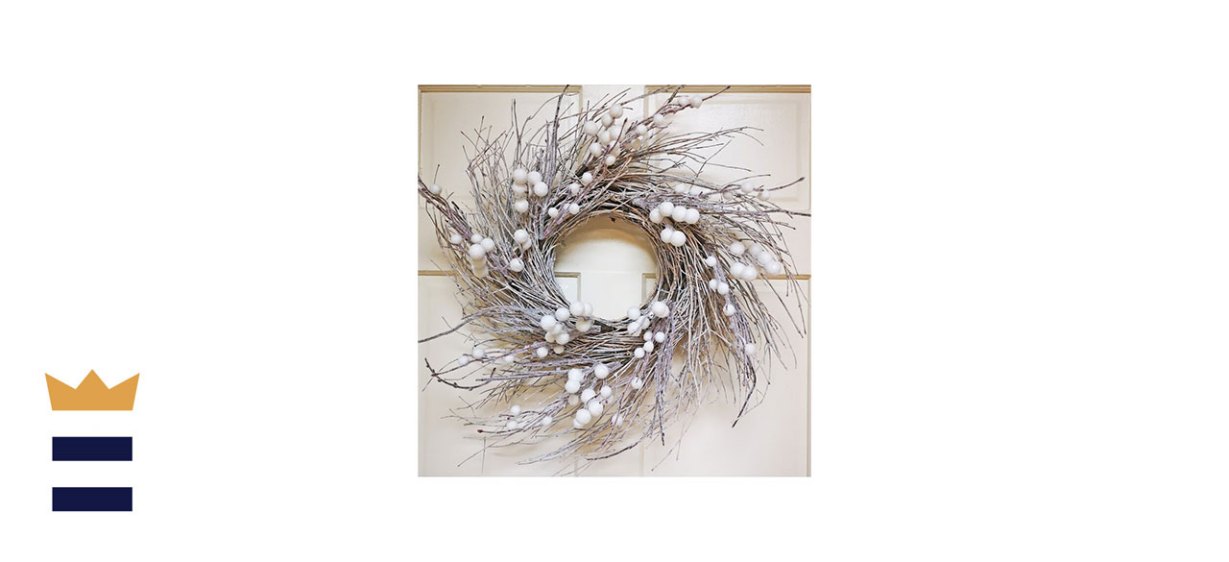 Laurel Foundry Modern Farmhouse Winter Berry Real Twigs and Sticks Wreath