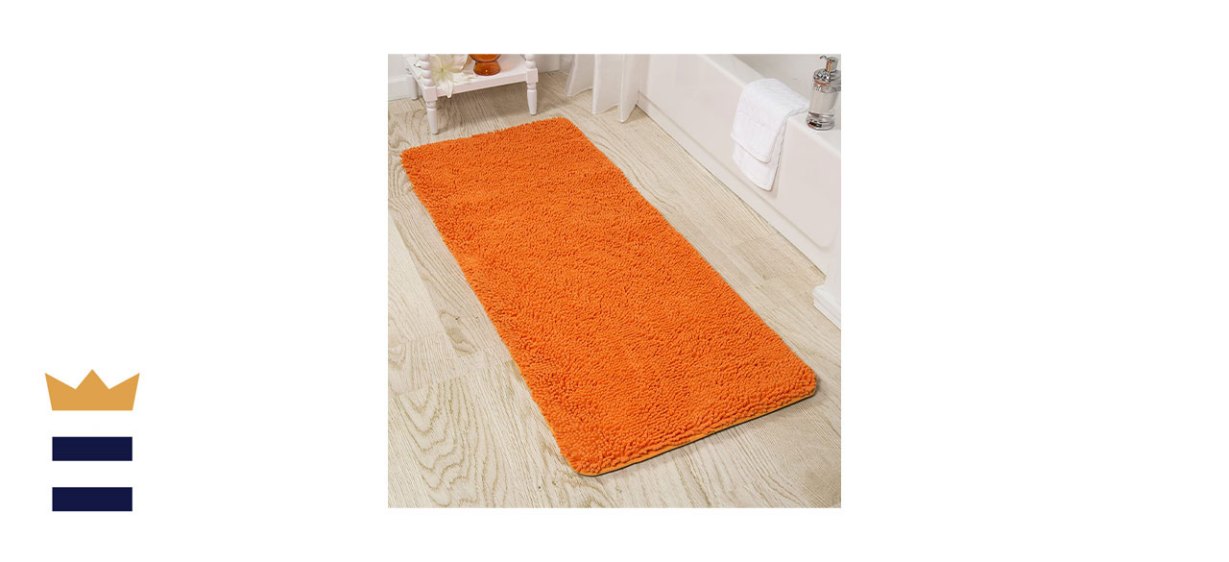 Lavish Home Orange Memory Foam Shag Bath Mat