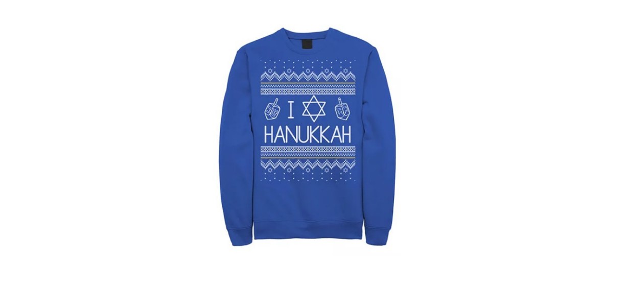 Licensed Character Men's I Heart Hanukkah Ugly Holiday Sweater Sweatshirt