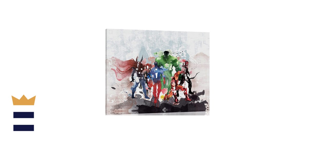 LP ART Canvas Print Wall Art Watercolor Super Heroes Collage