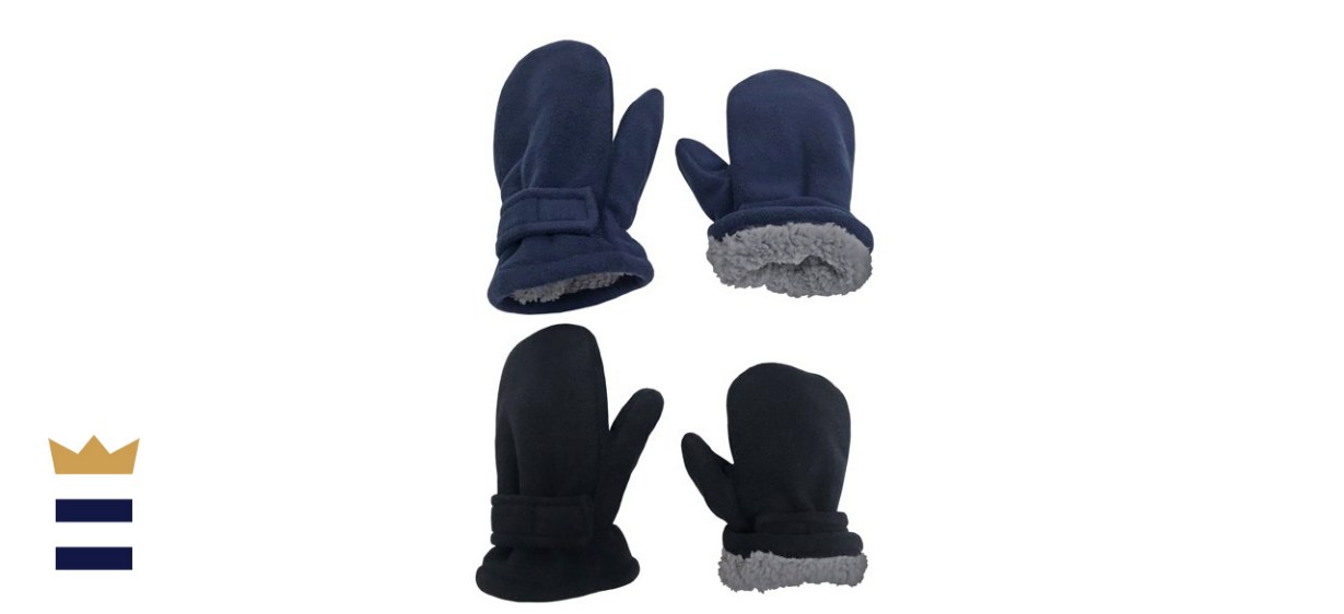 N’Ice Caps little kids and baby easy-on sherpa lined fleece mittens 