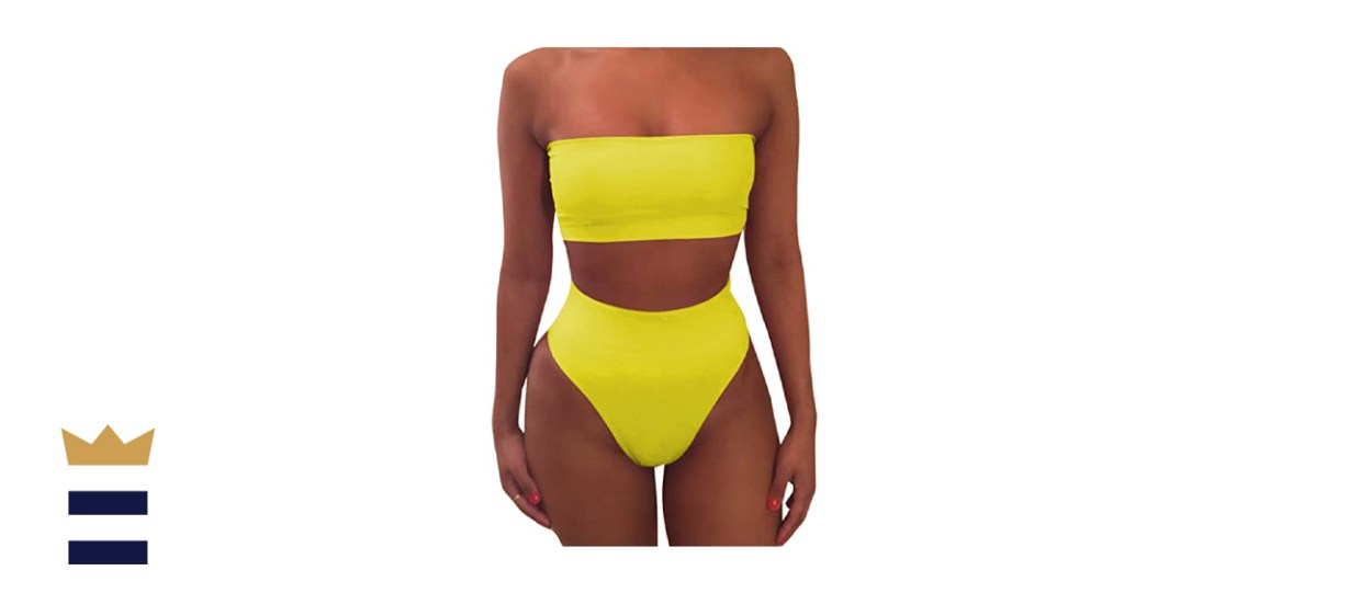 Pink Queen Removable Strap Cheeky High-Waist Bikini Set