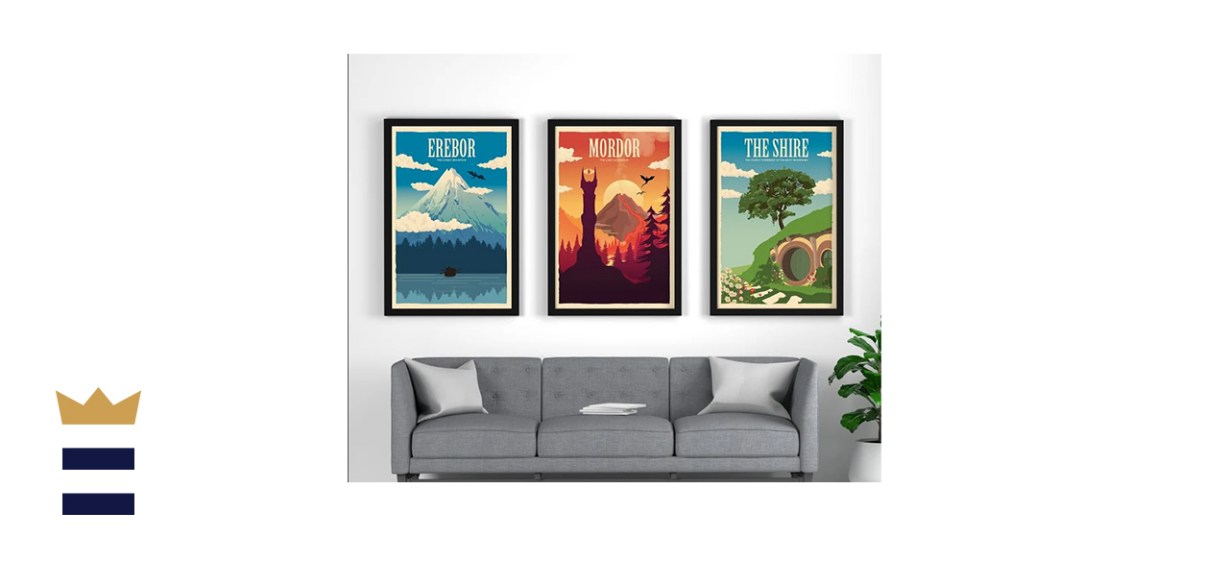 Posterinspired Lord of the Rings Retro Travel Posters