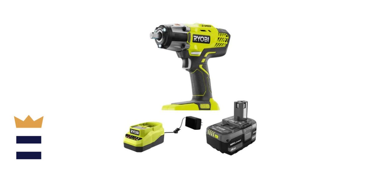 RYOBI ONE+ 18V Cordless 3-Speed ½-Inch Impact Wrench Kit