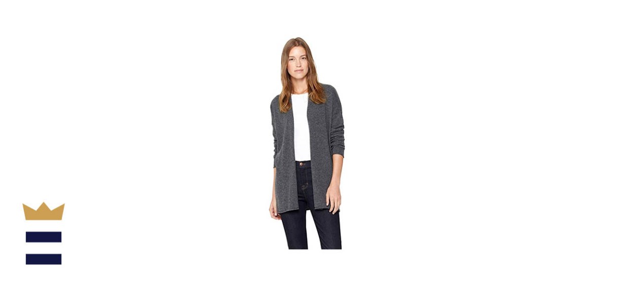 State Cashmere Lightweight Mid-Thigh Open Cardigan 