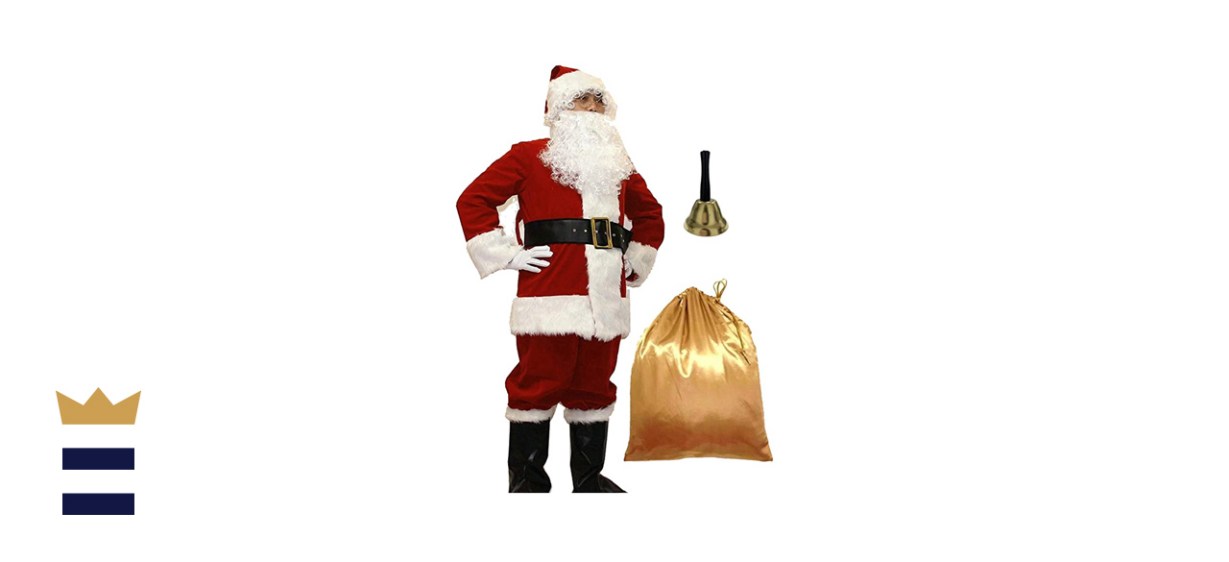 WHOBUY Deluxe 11 Piece Santa Claus Costume