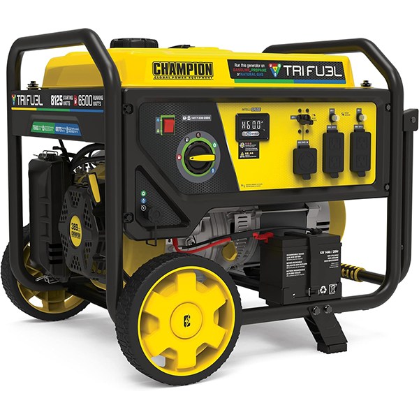 Champion Power Equipment 8125-Watt Electric Start Tri-Fuel Portable Generator with CO Shield