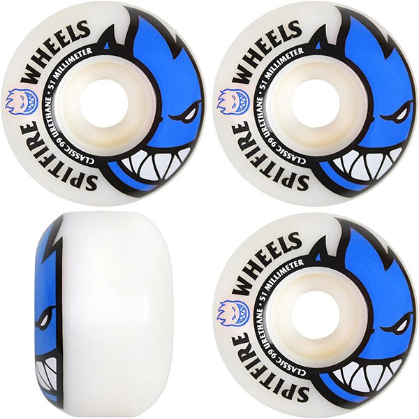 Spitfire Bighead White and Red Skateboard Wheels in Sizes From 48mm to 63mm