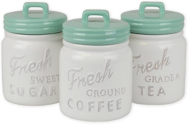 DII Mason Jar-Inspired Ceramic Kitchen Canister