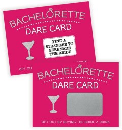 Printed Party Bachelorette Dare Card Party Game