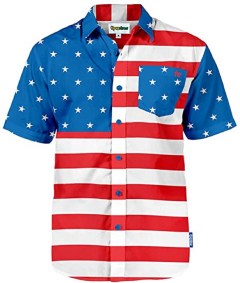 Tipsy Elves Men's USA Patriotic Hawaiian Shirt