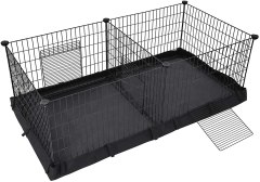 SONGMICS Guinea Pig Playpen, Small Animal Cage, Exercise Pen and Enclosure with Divider Panel