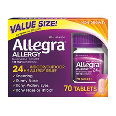 Allegra 180 mg Adult 24 Hour Allergy Tablets