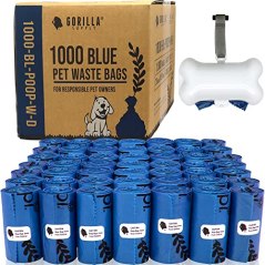 Gorilla Supply 1000 Pet Poop Bags with Free Dispenser