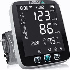 Blood Pressure Monitor, CARMAS Blood Pressure Monitor Upper Arm with Large  Cuff Automatic Upper Arm Machine with 2*120 Sets of Memory Large LCD  Display (Black)