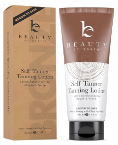 Beauty By Earth Organic and Natural Sunless Tanning Lotion and Bronzer Golden Buildable Self Tanner