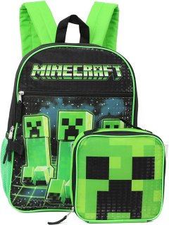 Skyline Minecraft Creeper Backpack Set