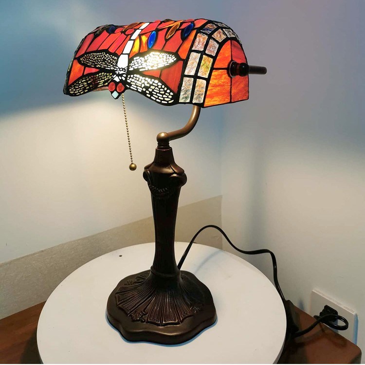 Bieye Vintage Banker&#039;s Desk Lamp, Dragonfly