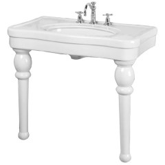 Barclay 33.375" Versaille White Fireclay Console Sink w/ Overflow