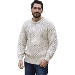 Aran Crafts Irish Soft Cable Knitted Crew Neck Sweater