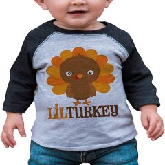 7 ate 9 Little Turkey Thanksgiving Raglan Shirt