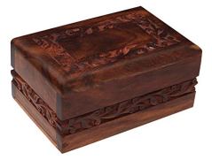 Bogati Hand Carved Rosewood Urn