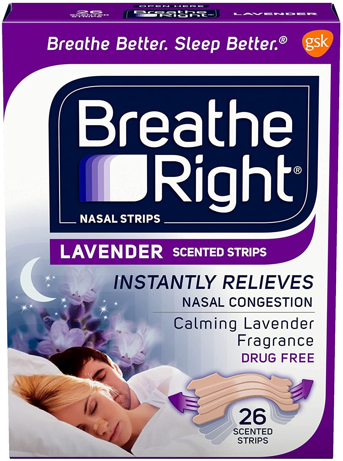 Breathe Right Calming Lavender Nasal Strips
