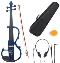 Cecilio Solid Wood Mahogany Metallic Electric/Silent Violin