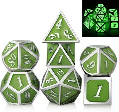 DNDND Glow in The Dark Metal Dice Set