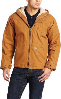 Dickies Men's Sanded Duck Sherpa Lined Hooded Jacket