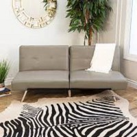Latitude Run Bartlett Full Faux Leather Convertible Sofa