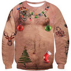 Idgreatim Ugly Christmas Crewneck Long Sleeve Sweater