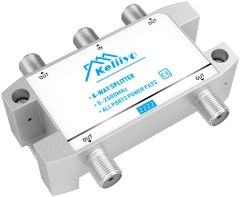 Keliiyo 4-Way Coaxial Cable Splitter