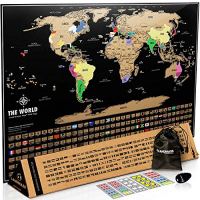 Landmass Goods 17" x 24" Scratch Off Map of the World
