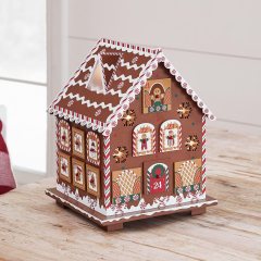 Lights4fun, Inc. Wooden Gingerbread House Advent Calendar