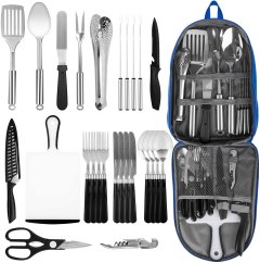 NEXGADGET 27-Piece Portable Camping Kitchen Utensil Set