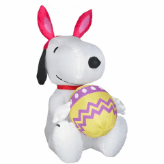 Peanuts Airblown Easter Snoopy Holding Egg