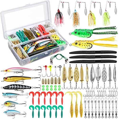 PLUSINNO 102-Piece Fishing Lure Tackle Set