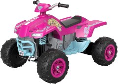 Fisher-Price Power Wheels Barbie Pink Racing ATV