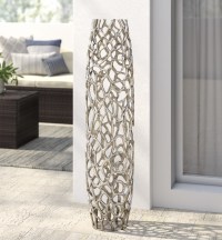 Loon Peak Babylon Silver Indoor / Outdoor Metal Floor Vase