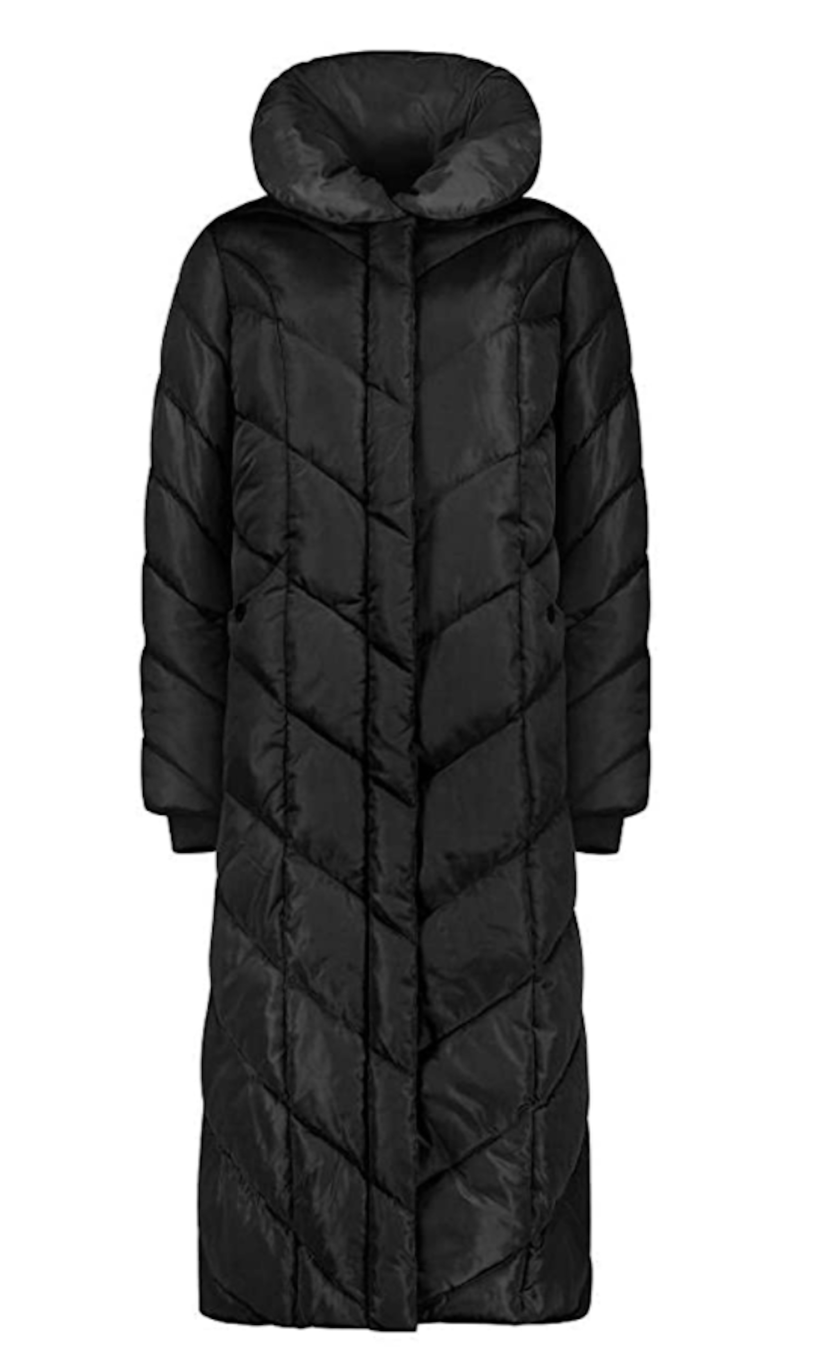 Steve Madden Long Chevron Maxi Puffer Coat